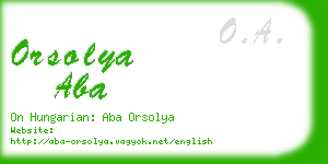 orsolya aba business card